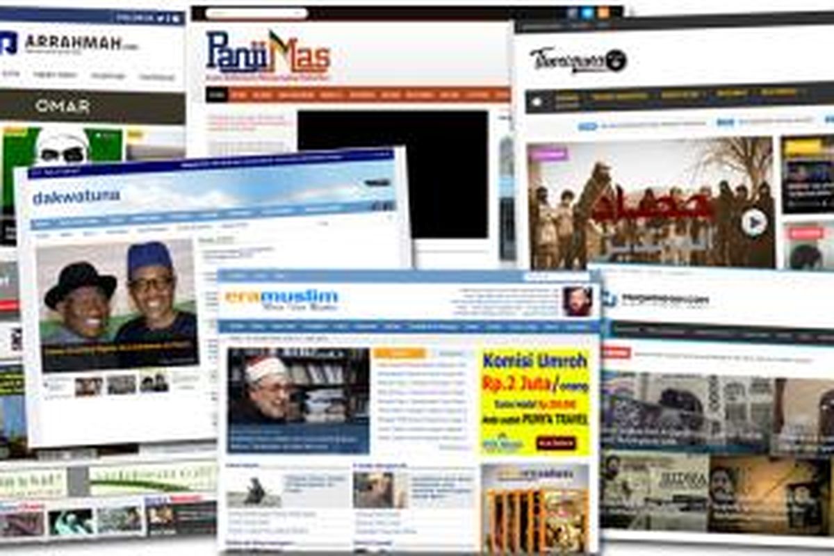 Situs-situs yang diblokir karena diduga memuat konten terkait radikalisme.