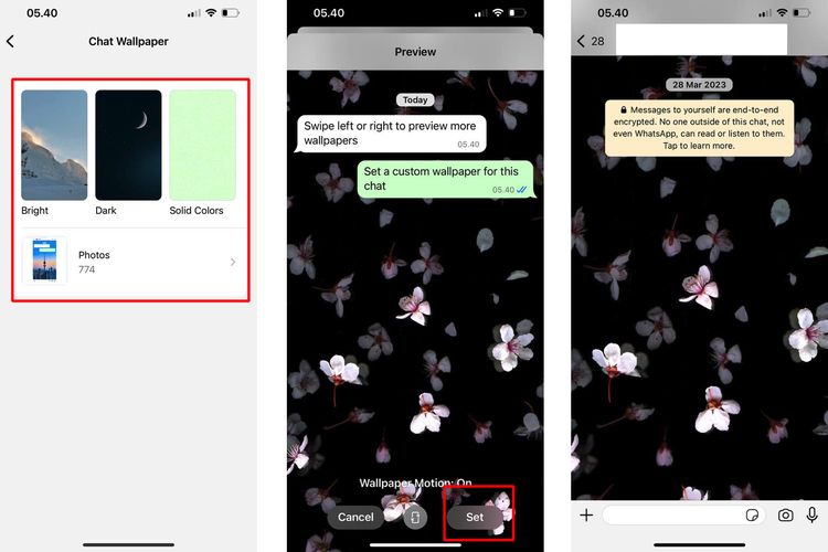 Ilustrasi cara mengganti background WhatsApp berbeda tiap kontak.