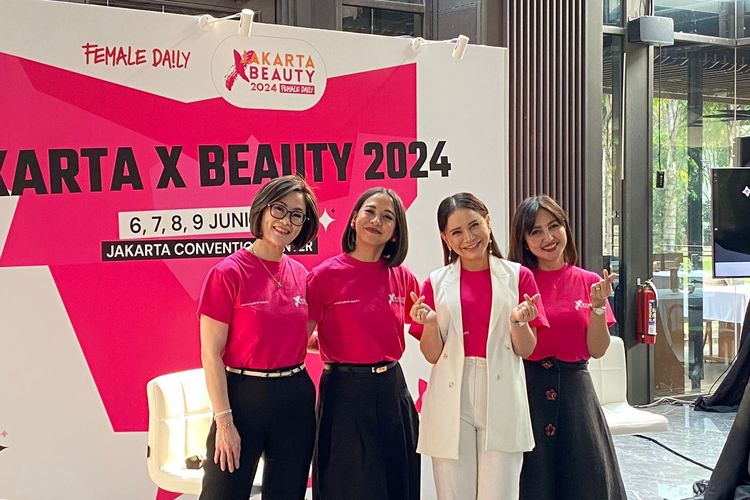 Rika, Rossa, dan Hanifa di acara Press Conference Jakarta X Beauty 2024, Jakarta Pusat, Kamis (30/05/2024).
