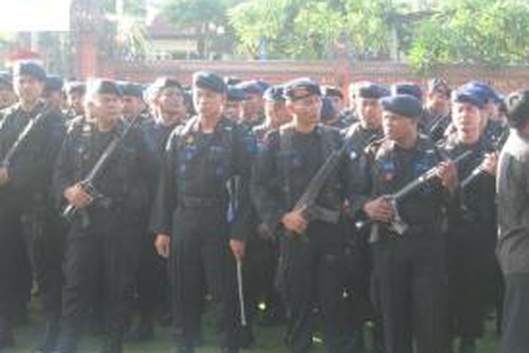Pasukan Brimob di Markas Polda Bali beberapa waktu lalu.