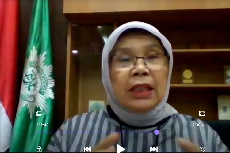 Tangkapan layar seminar daring Majelis Dikdasmen Pimpinan Pusat Aisyiyah, salah satu organisasi Wanita Muhammadiyah, bertajuk Pendidikan yang Membahagiakan Anak di Era Covid-19 yang diadakan pada Senin, 11 Mei 2020.