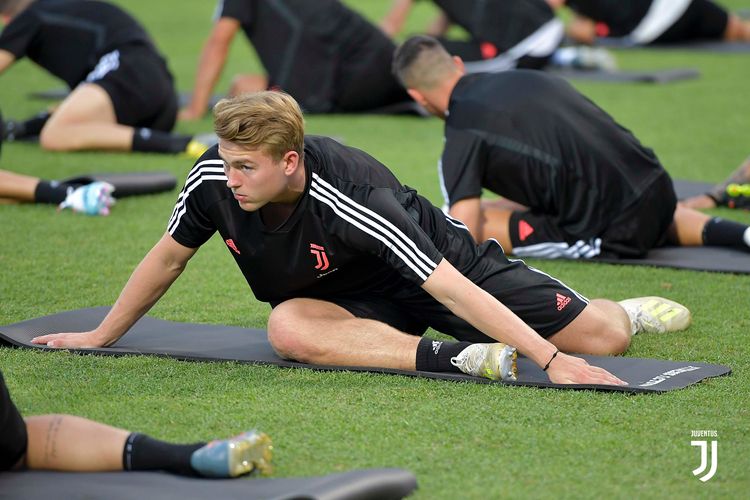 Matthijs de Ligt berlatih jelang pertandingan Juventus vs Tottenham Hotspur, 20 Juli 2019. 