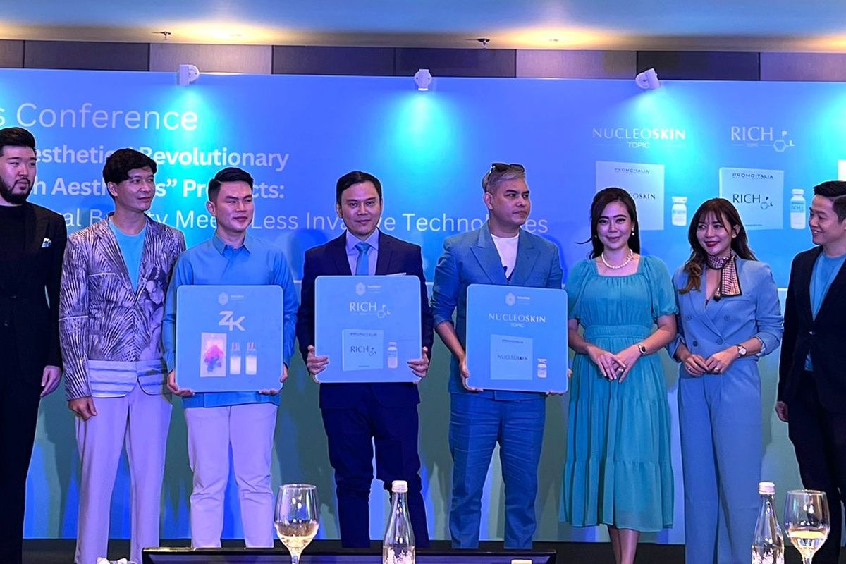 Peluncuran tiga produk terbaru dari Interbat Aestethic yang berkonsep Soft Touch Aesthetics di Jakarta (24/8/2023).