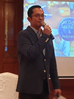 Haris Izmee, President Director Microsoft Indonesia saat membuka sebuah acara diskusi bersama Microsoft di Jakarta.