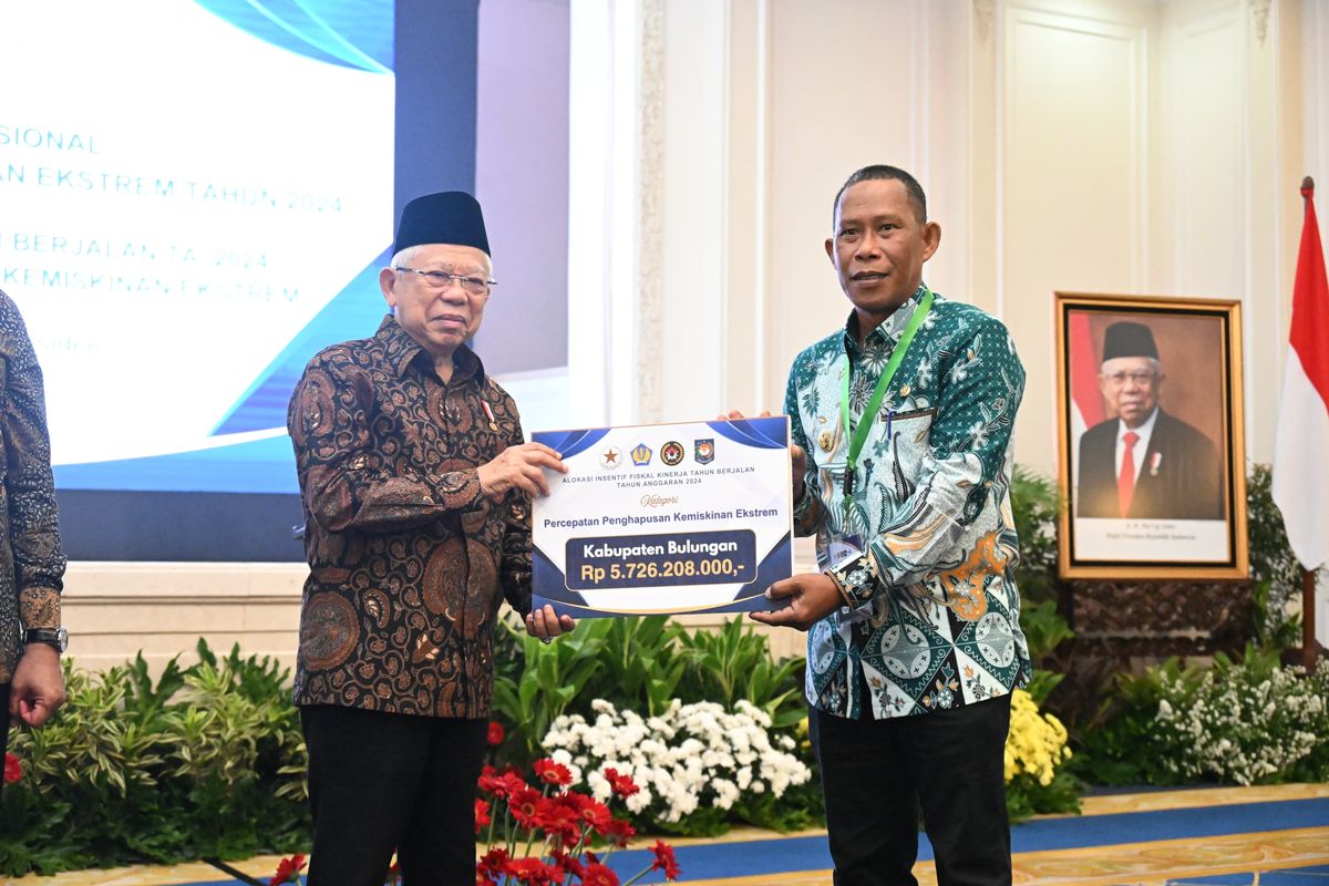 Bupati Bulungan Syarwani menerima DID secara simbolis di Istana Wakil Presiden RI Jakarta, Rabu (18/9/2024). 