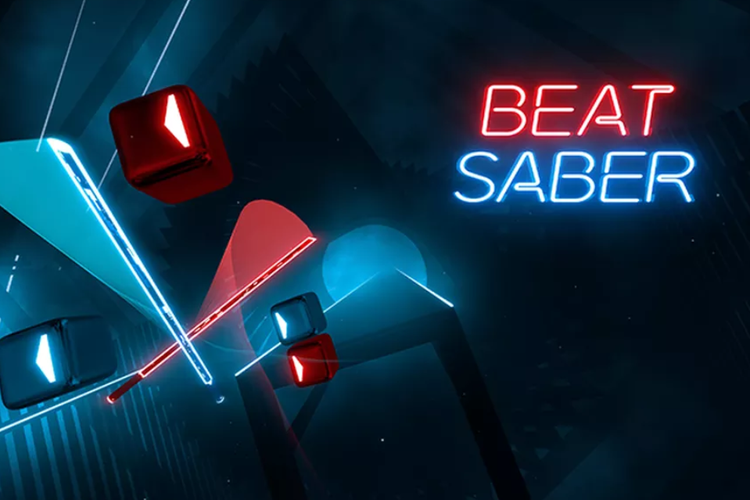 Ilustrasi game Beat Saber.