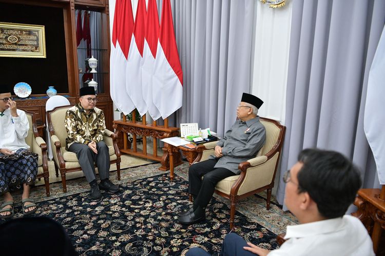 Pengurus Besar Nahdlatul Wathan (PBNW) menemui Wakil Presiden (Wapres) RI, Ma’ruf Amin di kediaman Wakil Presiden, Jalan Diponegoro Nomor 2, Jakarta Pusat, Selasa (2/7/2024)
