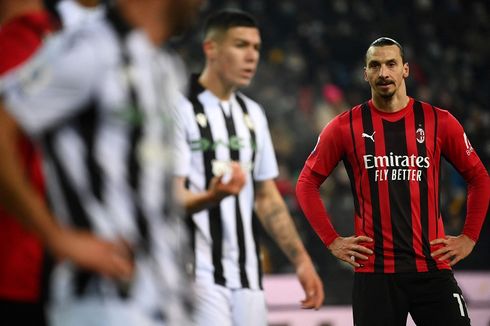 Hasil Udinese Vs Milan: Gol Ibrahimovic Selamatkan Rossoneri