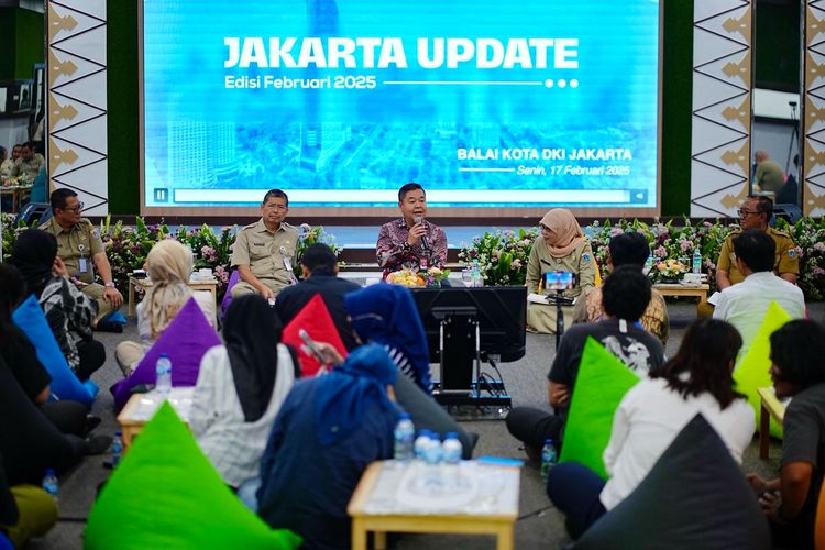 Penjabat (Pj) Gubernur DKI Jakarta Teguh Setyabudi dalam acara Jakarta Update Edisi Februari 2025, Senin (17/2/2025).