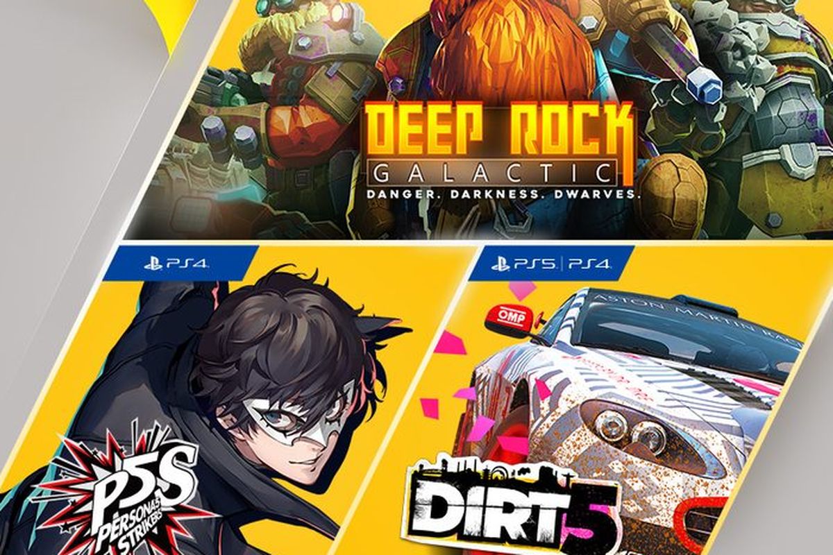 Ilustrasi tiga game gratis PS Plus untuk Januari 2022.