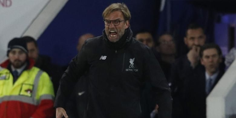 Ekspresi manajer Liverpool, Juergen Klopp, dalam pertandingan Premier League melawan Leicester City di Stadion King Power, 27 Februari 2017. 