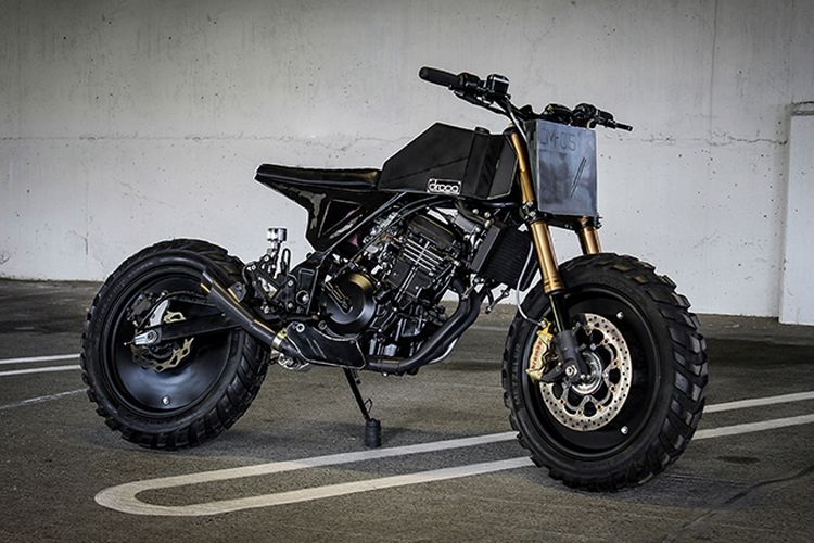 Kawasaki Ninja 250R bergaya scrambler garapab Droog Moto