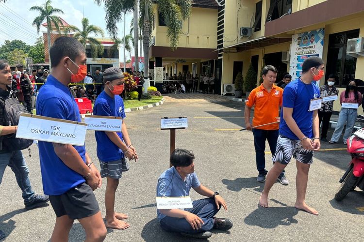 Rekonstruksi kasus kekerasan pelajar di Mapolres Bantul. Jumat (8/11/2024)