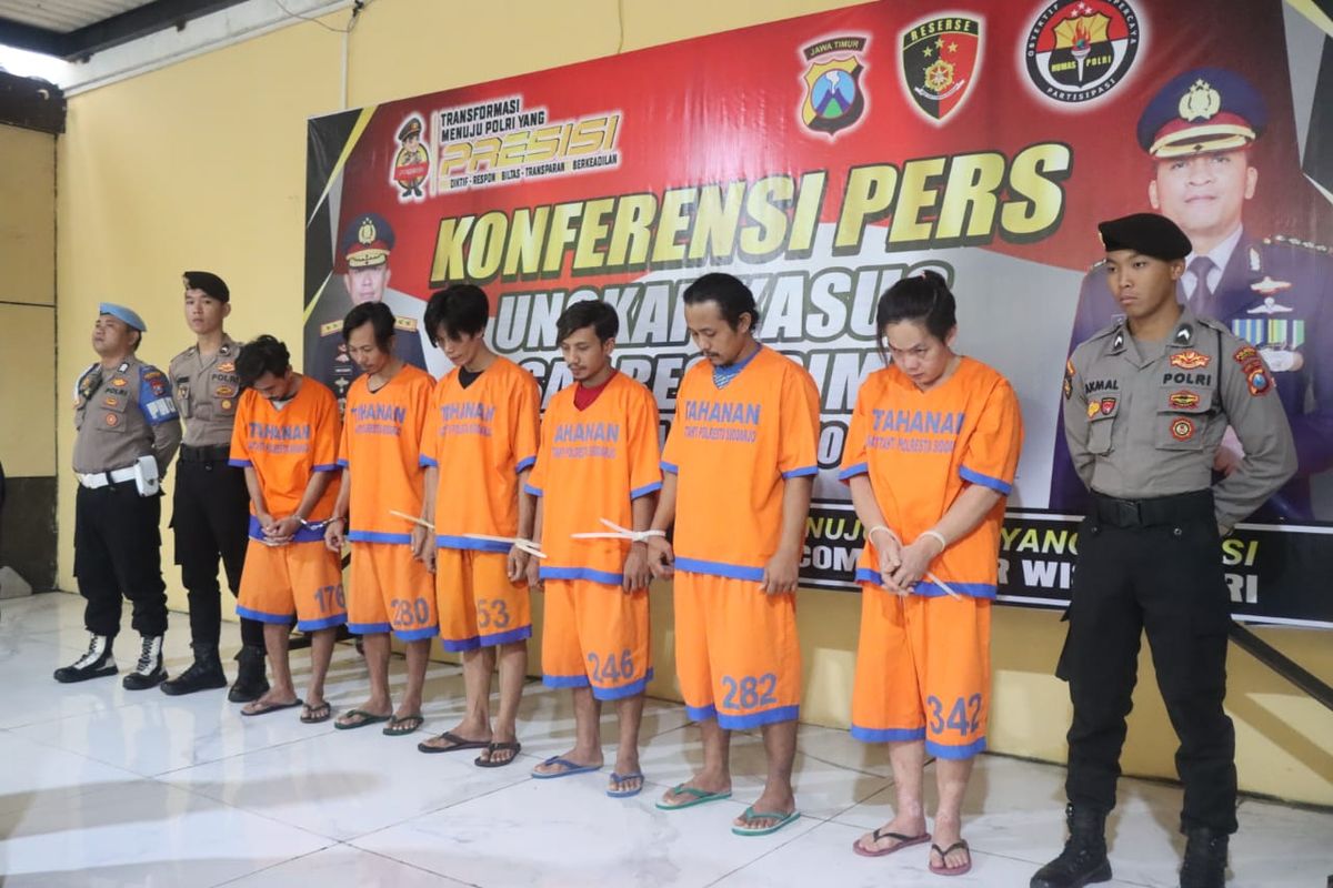 Para pelaku pengoplos elpiji di Sidoarjo