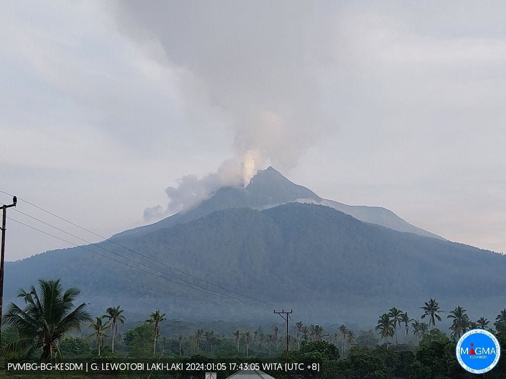 Gunung Lewotobi Kembali Meletus, Tinggi Kolom Abu Capai 800 Meter