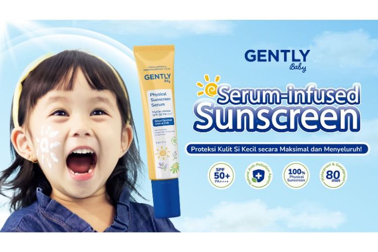 GENTLY Baby Physical Sunscreen Serum Multiprotection SPF50 PA++++. 