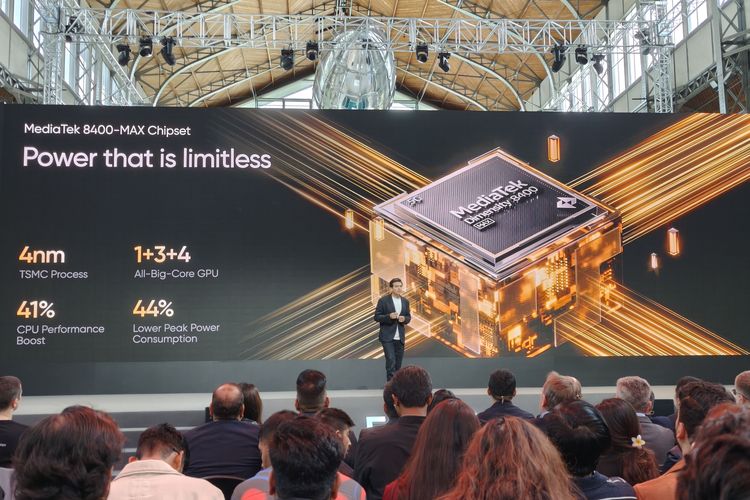 Realme GT 7T mengusung chip Mediatek Dimensity 8400 MAX