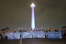 Lampu Biru untuk Peringatan World Autism Awareness Day di Monas