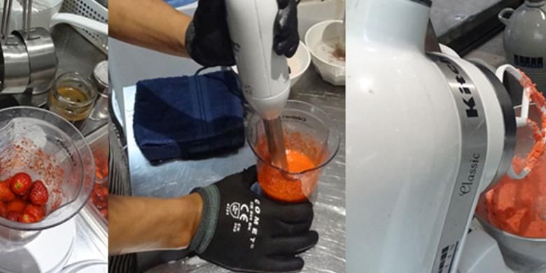 Proses Pembuatan Sorbet dan Es Krim dengan campuran Nitrogen Cair (N2) 