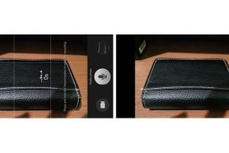 Fitur Audio Photo di Oppo R5, saat perekaman (kiri) dan membuka hasil fotonya (kanan).