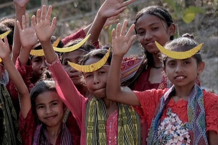 Anak-anak perempuan di Desa Naileu, Soe, Nusa Tenggara Timur (NTT).