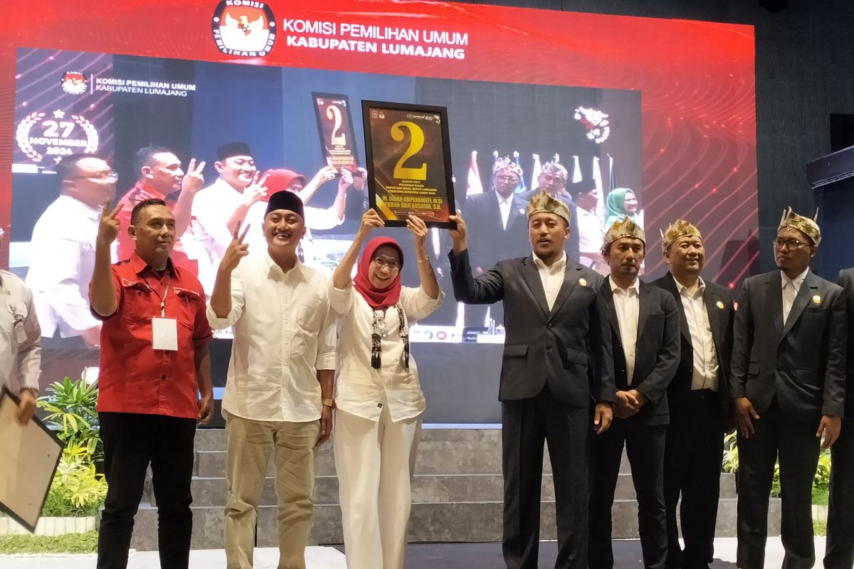 Pasangan Indah-Yudha mendapatkan nomor urut 2 di Pilkada Lumajang, Senin (23/9/2024)