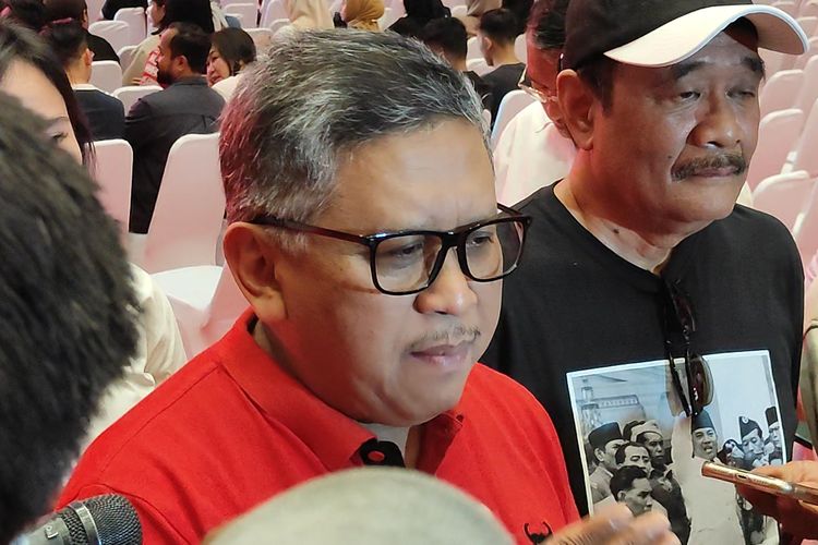 Sekretaris Jenderal PDI-P Hasto Kristiyanto di Jiexpo Kemayoran, Jakarta Pusat, Kamis (28/9/2023).