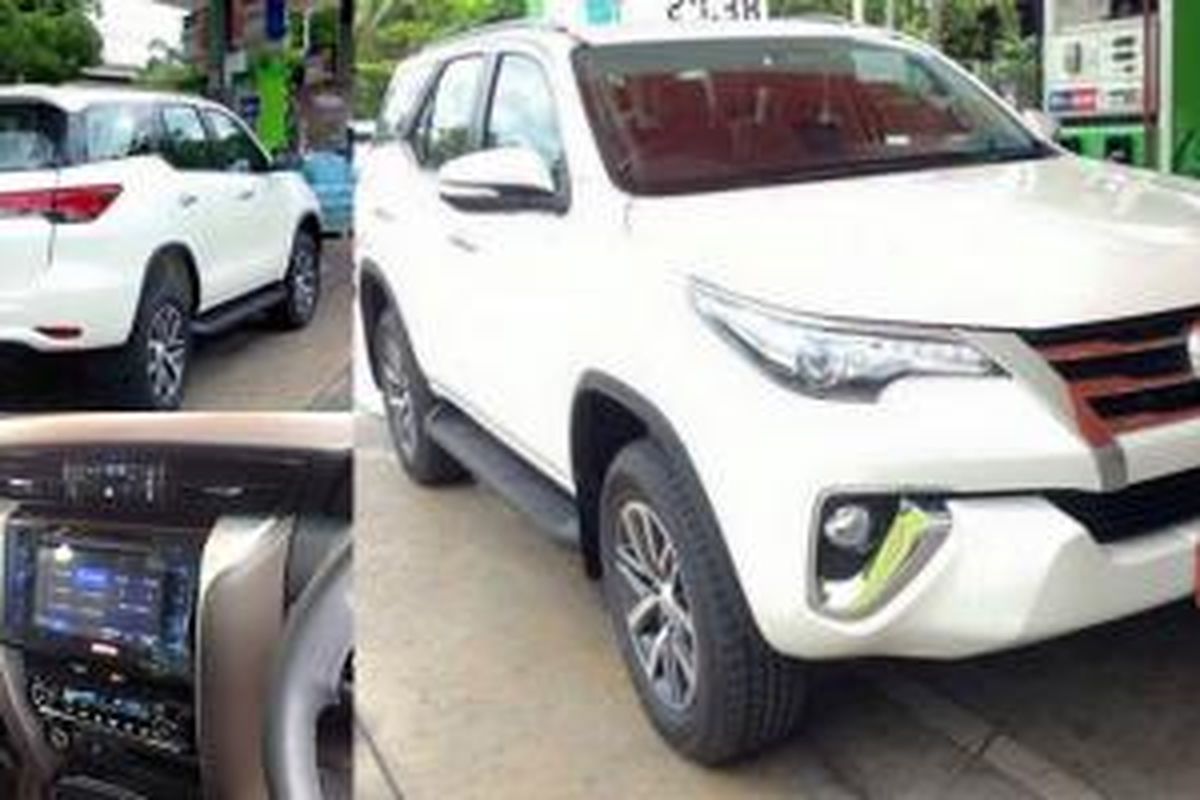 Toyota All-New Fortuner 2015 tampil di hadapan publik saat mengisi bahan bakar di Thailand.