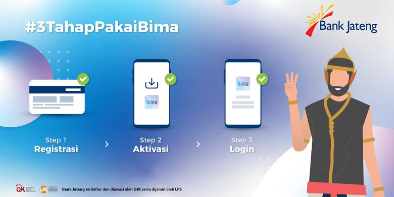 Cara daftar dan aktivasi m-banking Bank Jateng atau Bima Mobile dengan mudah tanpa harus ke kantor cabang