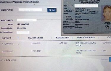 Warga Kabupaten Bekasi, Jawa Barat gagal mengikuti vaksinasi karena nomor induk kependudukan atau NIK KTP Elektronik dipakai orang lain.<br/>