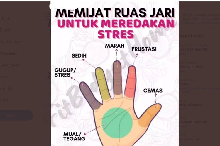 Memijat ruas jari untuk meredakan stres