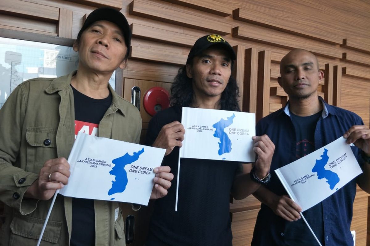 Bimbim, Kaka dan Ivan Slank saat ditemui di kawasan Kuningan, Jakarta Selatan, Selasa (31/7/2018).