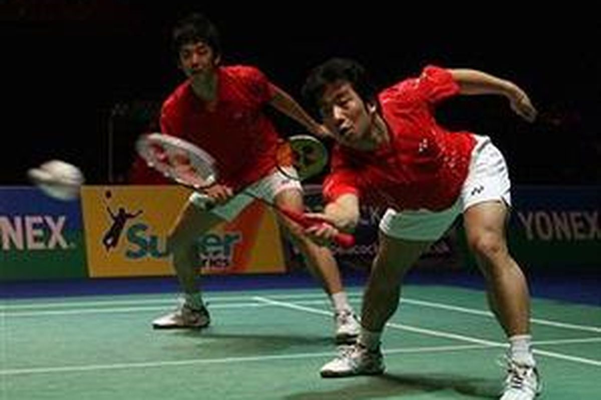 Jung Jae Sung dan Lee Yong Dae, memastikan Korea Selatan ke final Piala Sudirman setelah mereka mengalahkan Hendra Setiawan/Mohammad Ahsan.