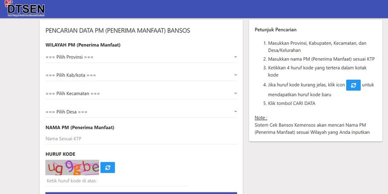Tangkapan layar situs resmi cekbansos.kemensos.go.id. Cara cek desil. Cara cek desil lewat google. Cara mengecek desil berapa. Cara cek desil keluarga.