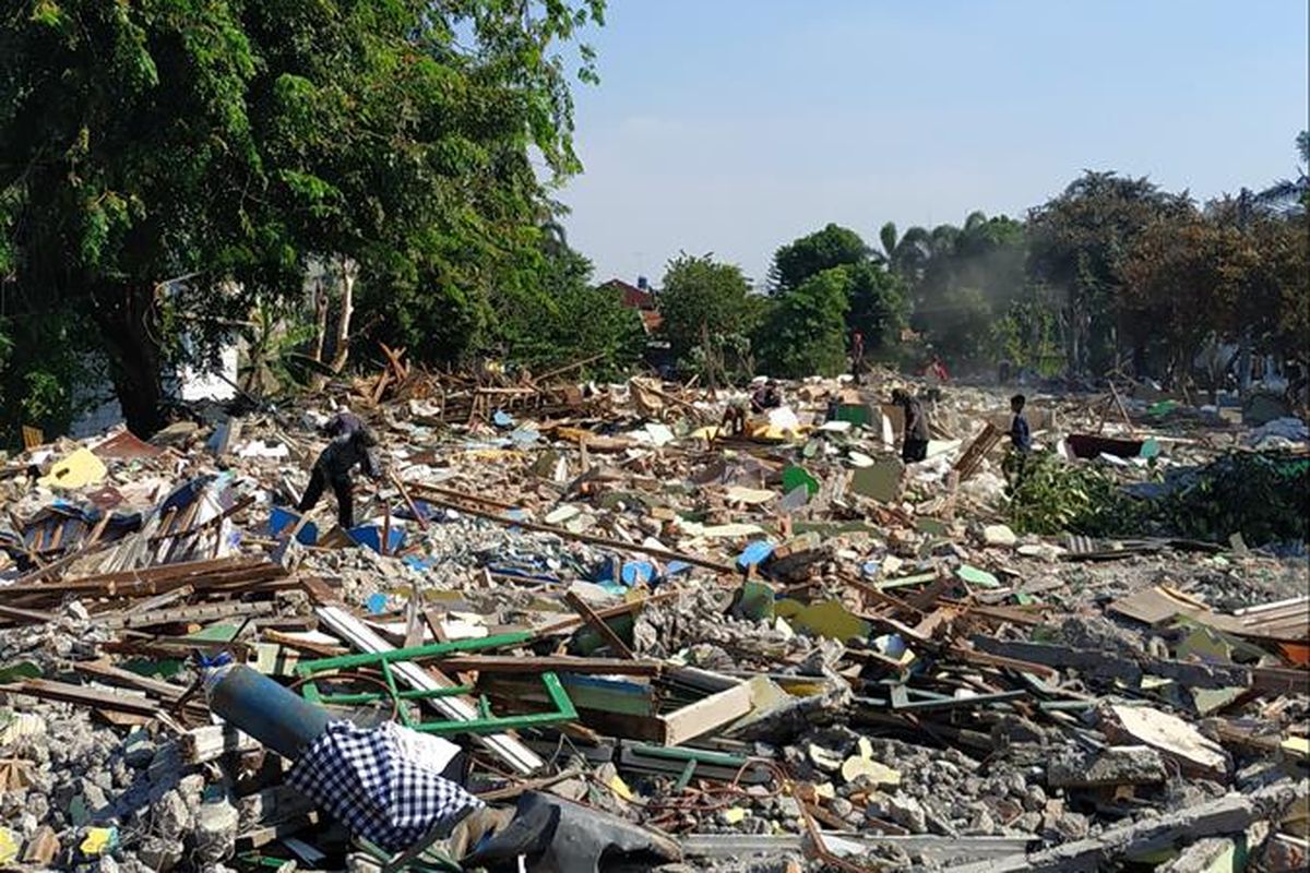 Lahan hasil gusuran perumahan warga di Jalan Bougenville Raya RT 001 RW 011, Jakasampurna, Bekasi Barat.