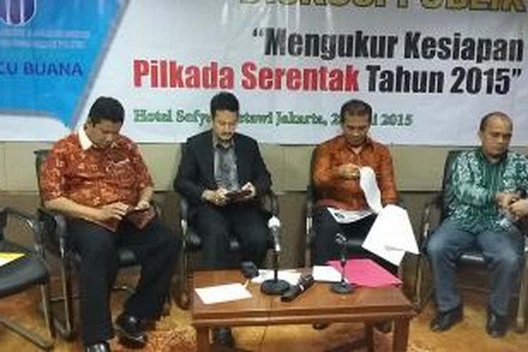 Diskusi publik yang digelar Magister Ilmu Komunikasi Universitas Mercu Buana, di Hotel Sofyan, Jakarta, Senin (29/6/2016).
