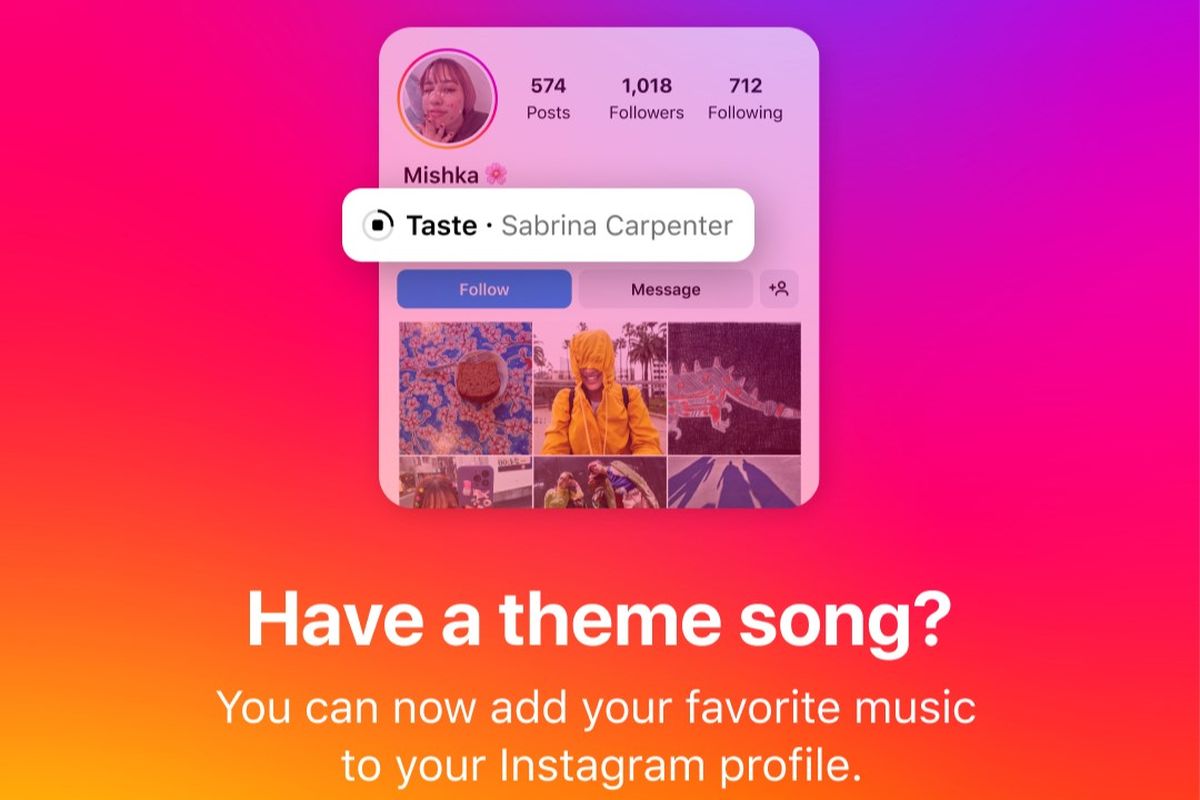 Instagram merilis fitur baru Music on Profile. Dengan fitur ini, pengguna bisa menambahkan lagu favorit atau lagu yang menggambarkan mood/perasaannya ke profil Instagram.