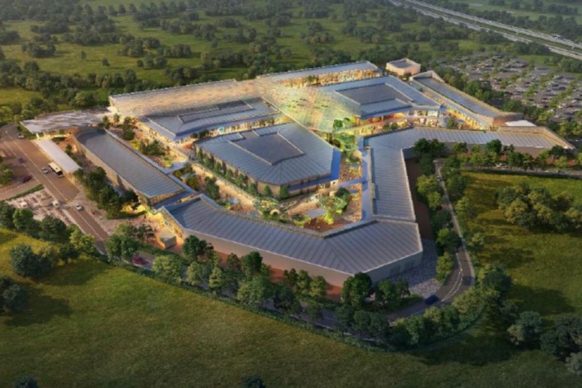 Tampilan dari atas, hasil visualisasi tim perencana, tahap awal dari The Grand Outlet ? East Jakarta