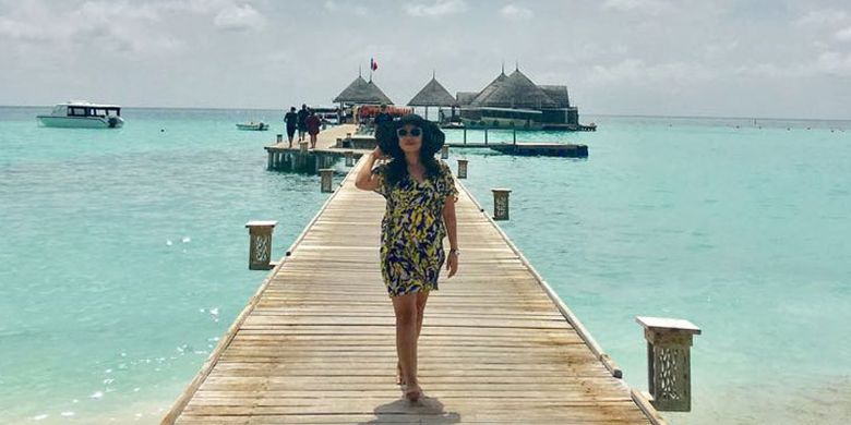 Wisatawan di Club Med Kani Maldives, Sabtu (15/7/2017).