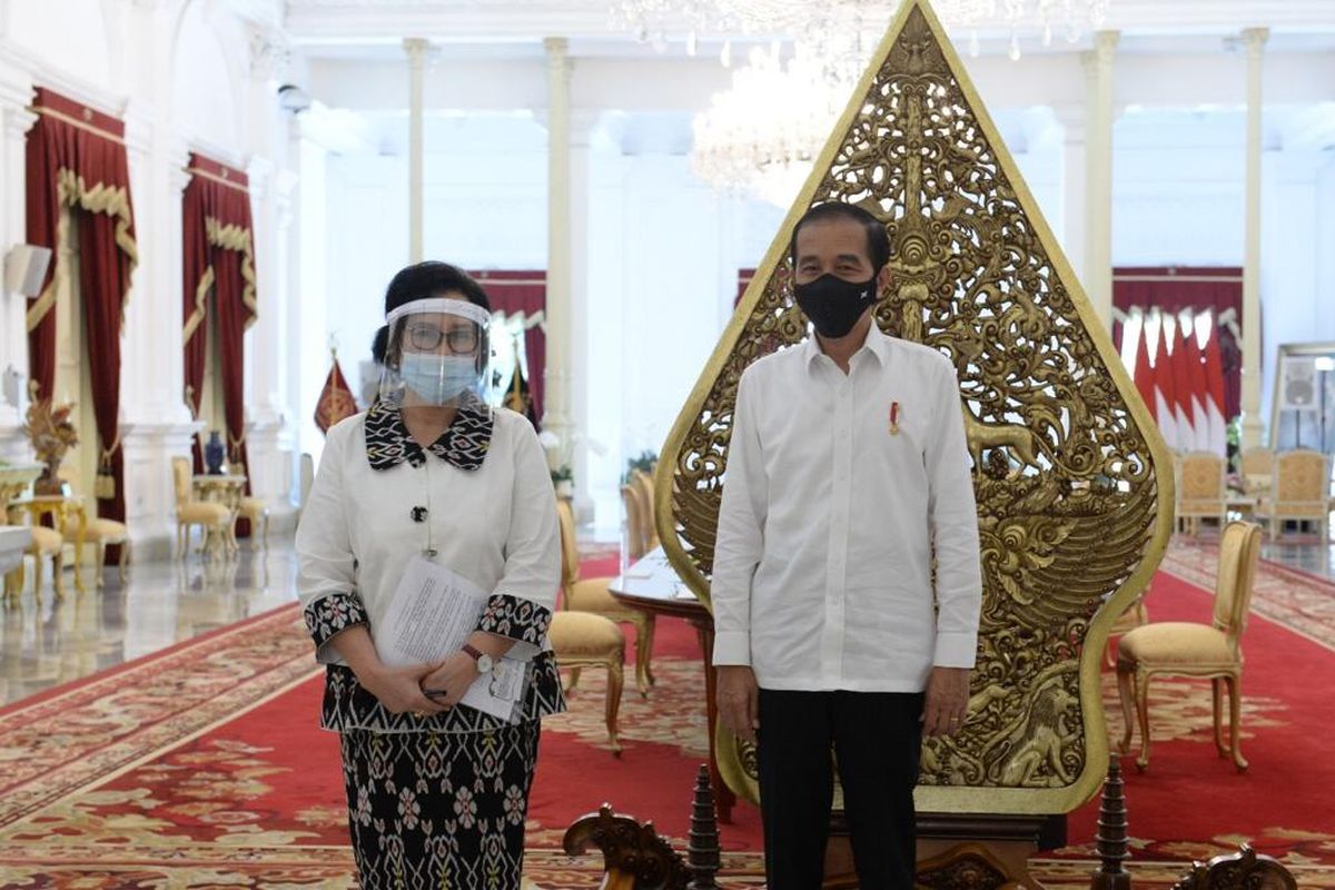 Ketua Umum PB PGRI Prof. Unifah Rosyidi bertemu Presiden Jokowi, di Istana Negara pada Senin 21 September 2020.