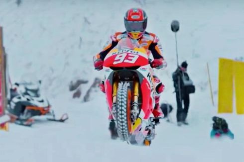 Aksi Gila Marc Marquez, Geber RCV di Lintasan Salju