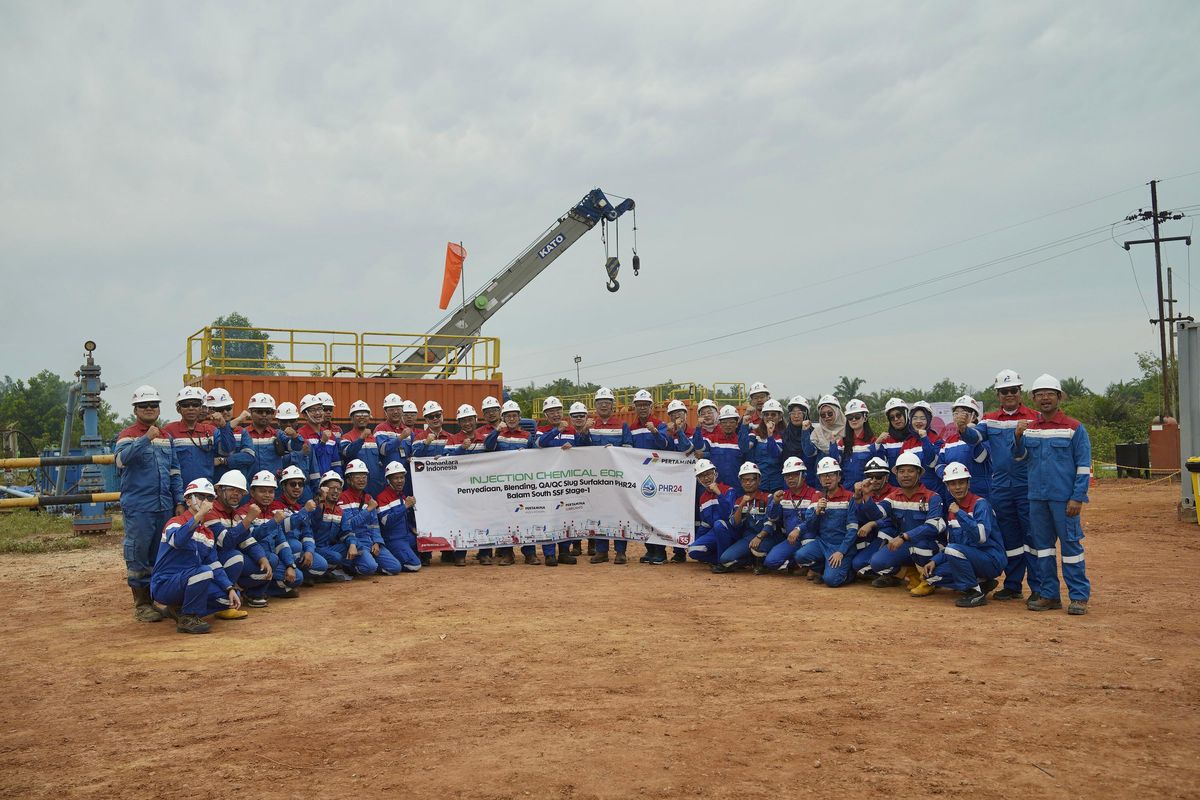 Pertamina melalui  PT Pertamina Lubricants (PTPL) dan PT Pertamina Hulu Rokan (PHR) sukses melakukan injeksi perdana Surfactant PHR 24 untuk mendukung produksi minyak dan gas bumi (migas) di lapangan Balam South #353, Bangko, Kabupaten Rokan Hilir, Rabu (2/7/2025).
