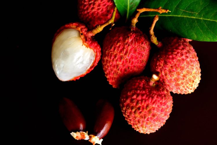 Ilustrasi buah leci, lychee.