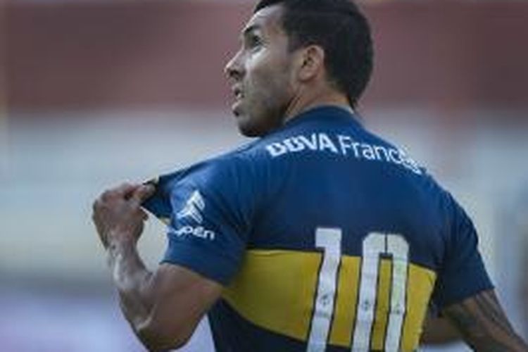 Striker Boca Juniors, Carlos Tevez. 