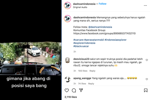 Video Truk Berpapasan dengan Mobil di Tanjakan, Siapa yang Harus Mengalah?