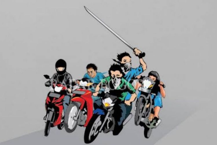 Ilustrasi geng motor. 
