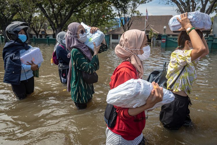 Ilustrasi banjir rob. Sejumlah pesisir di Provinsi Lampung berpotensi terdampak banjir rob mulai 30 Mei hingga 7 Juni 2022.
