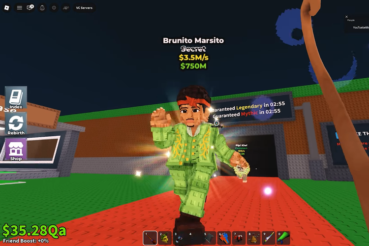 Brunito Marsito, sebuah brainrot (kustom avatar) langka berteme Bruno Mars yang disebut-sebut sebagai salah satu ?secret brainrot? terbaik di dalam game.
