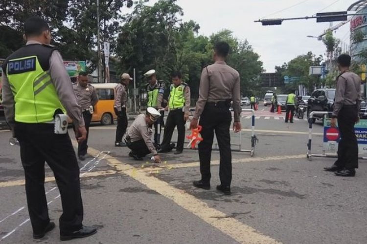 Kondisi TKP Kecelakaan Maut di Persimpangan Jalan Dipenegoro dan Jalan Zainul Arifin, Minggu (10/9/2017).
