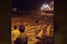Viral, Video Banjir Aliran Sungai Dipenuhi Pohon di Rokan Hulu, Riau